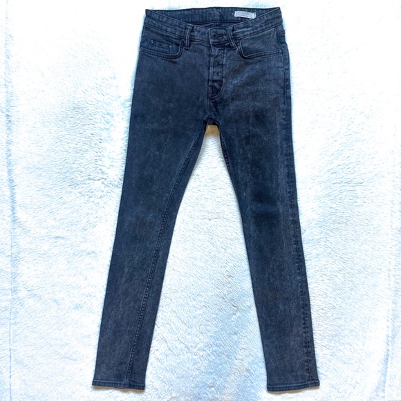 All Saints Cigarette Skinny Charcoal Black Button Fly Lyocell Stretch Jeans - Picture 4 of 11